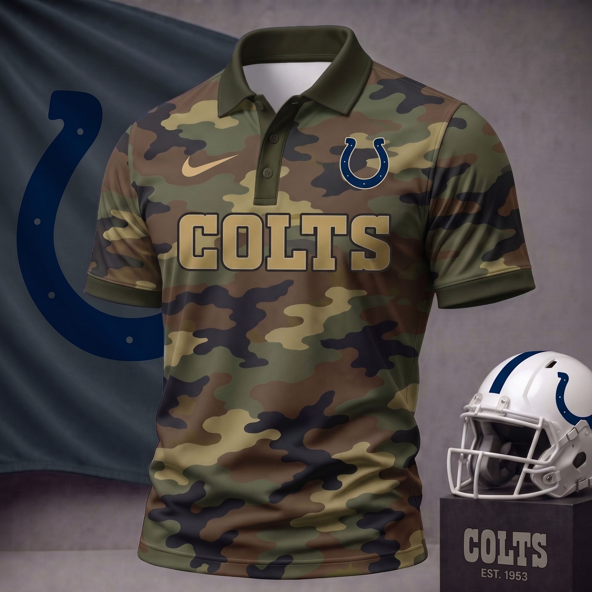 I.colts | Premium  Us.arm Camo Polo Shirt NF1