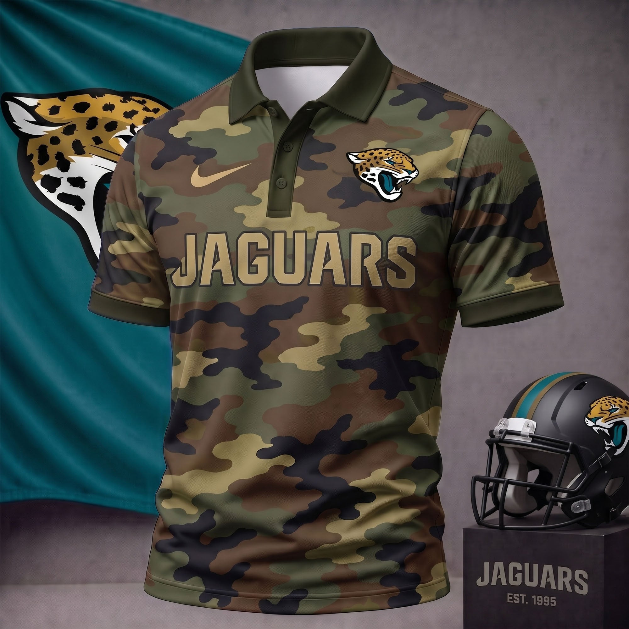 J.jaguars | Premium  Us.arm Camo Polo Shirt NF1