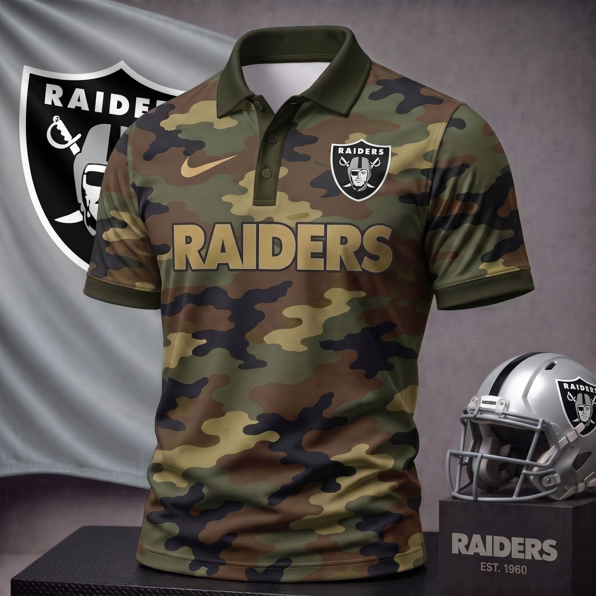 Lv.raiders | Premium  Us.arm Camo Polo Shirt NF1