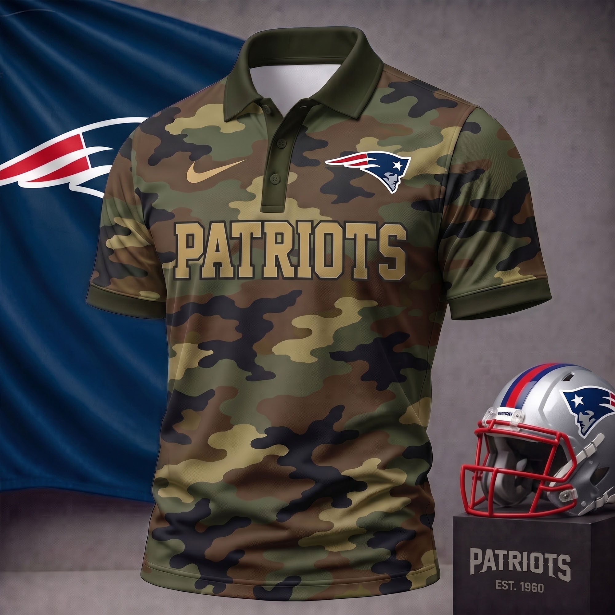 E.patriots | Premium  Us.arm Camo Polo Shirt NF1