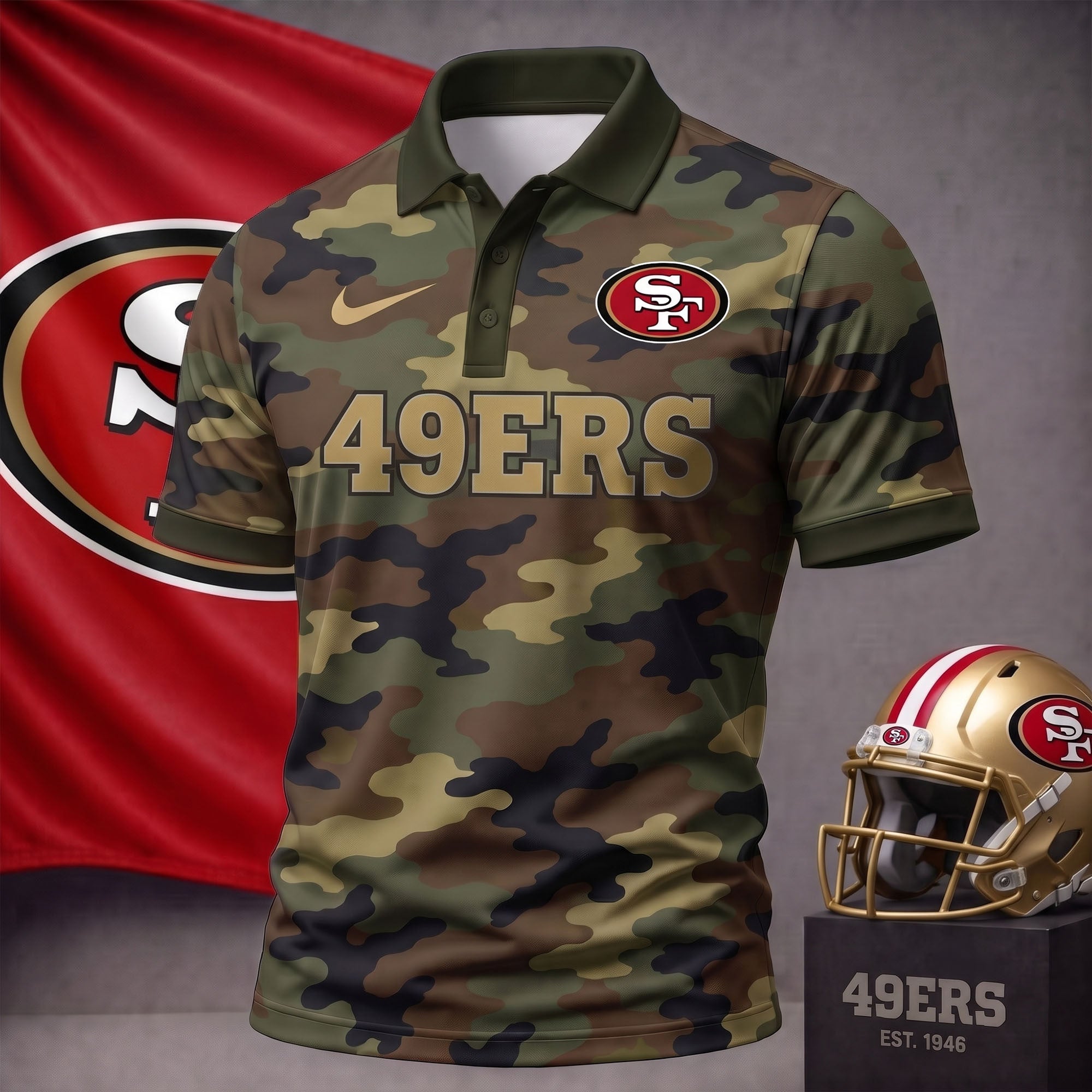Sf.49ers | Premium  Us.arm Camo Polo Shirt NF1