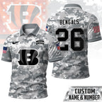 C.bengals | Premium  Salute To Service Camo Polo Shirt Nf1