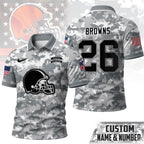 C.browns | Premium  Salute To Service Camo Polo Shirt Nf1