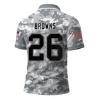 C.browns | Premium  Salute To Service Camo Polo Shirt Nf1