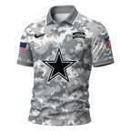 D.cowboys | Premium  Salute To Service Camo Polo Shirt Nf1