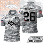 D.broncos | Premium  Salute To Service Camo Polo Shirt Nf1