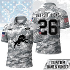 D.lions | Premium  Salute To Service Camo Polo Shirt Nf1