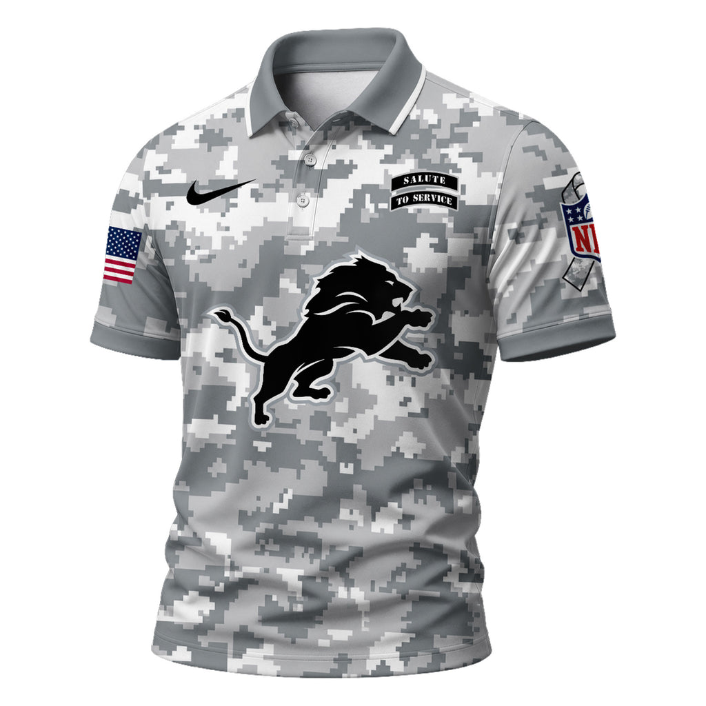 D.lions | Premium  Salute To Service Camo Polo Shirt Nf1