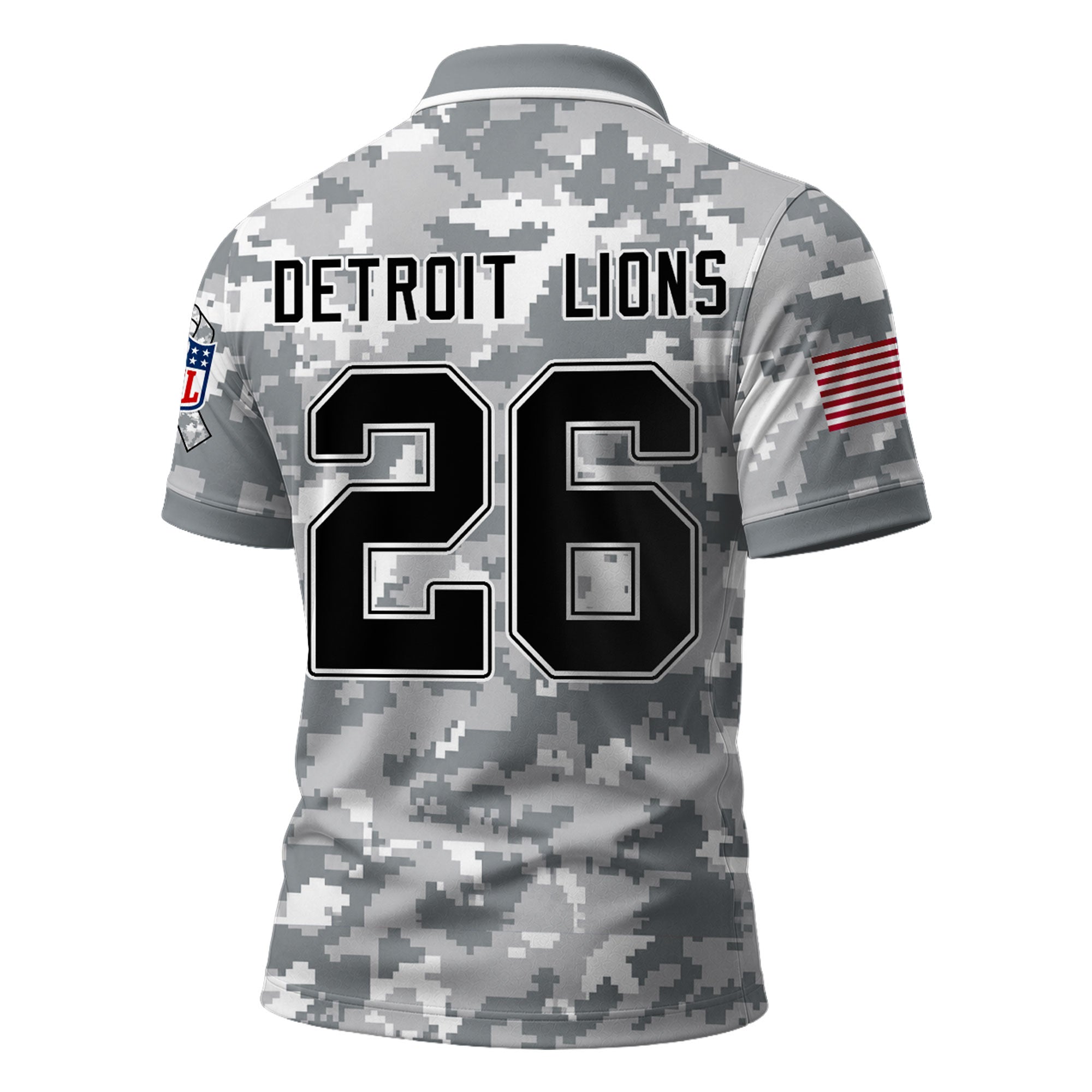 D.lions | Premium  Salute To Service Camo Polo Shirt Nf1