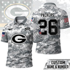 Gb.packers | Premium  Salute To Service Camo Polo Shirt Nf1