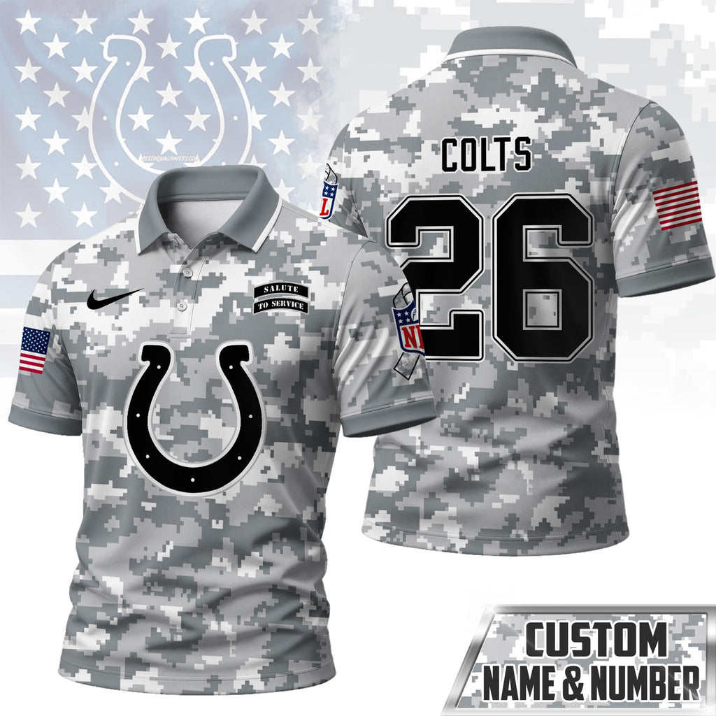 I.colts | Premium  Salute To Service Camo Polo Shirt Nf1