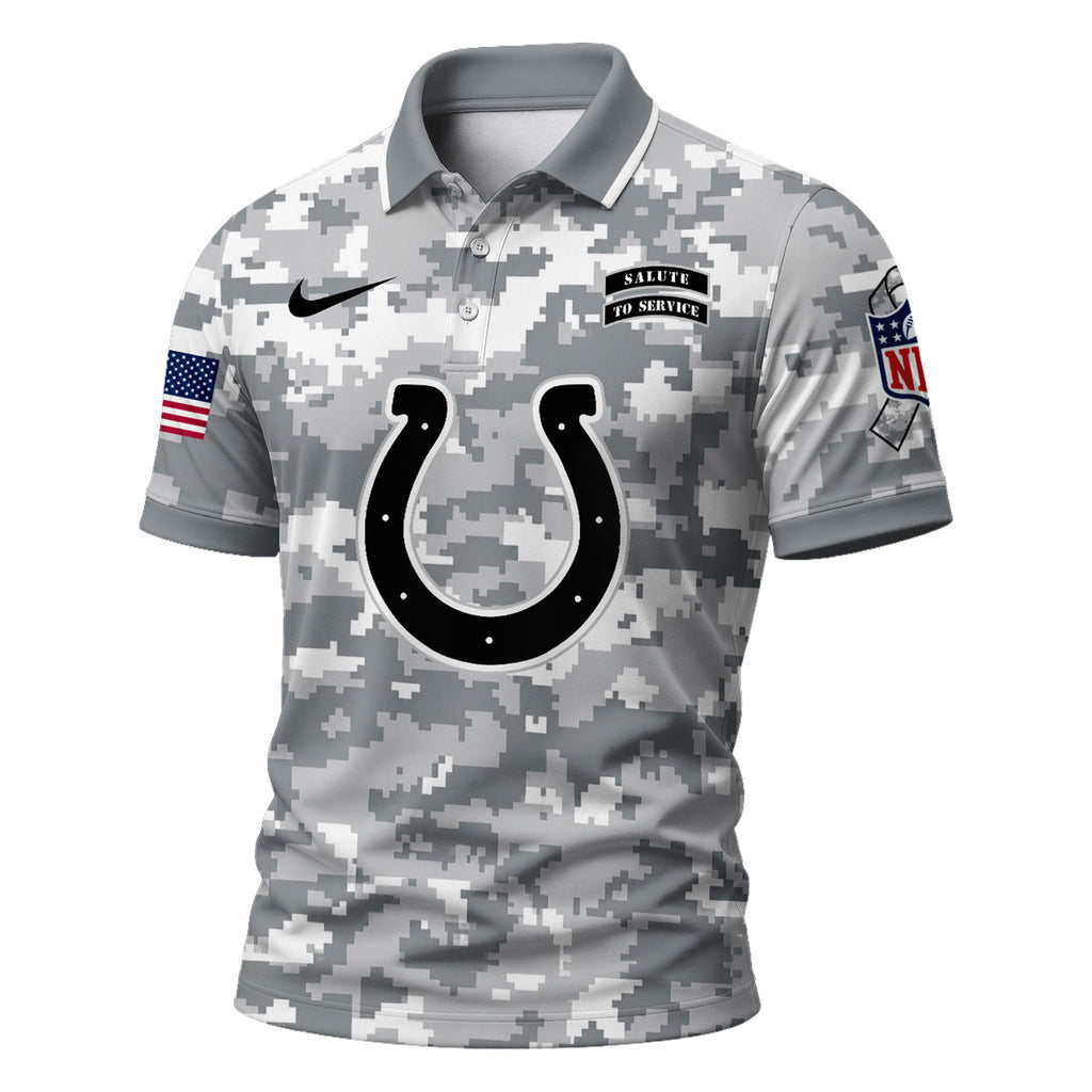 I.colts | Premium  Salute To Service Camo Polo Shirt Nf1