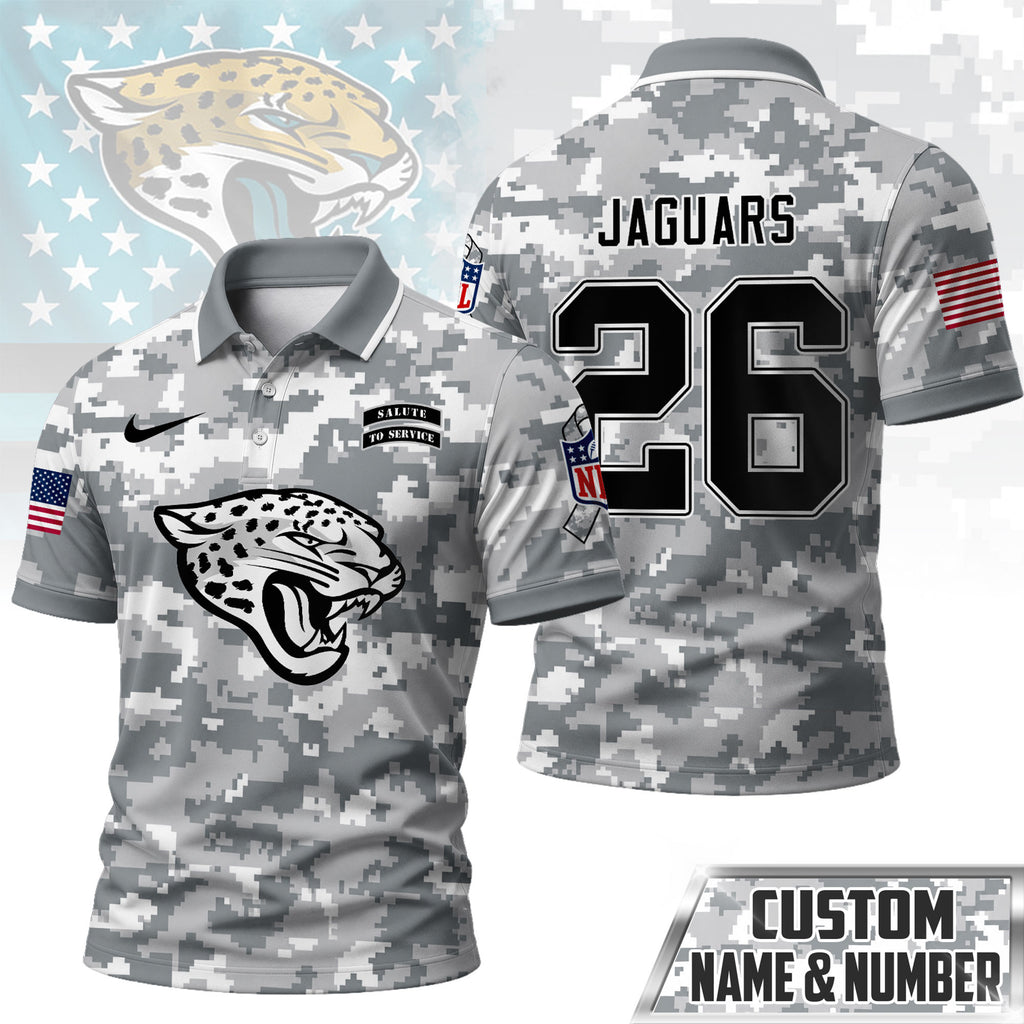 J.jaguars | Premium  Salute To Service Camo Polo Shirt Nf1