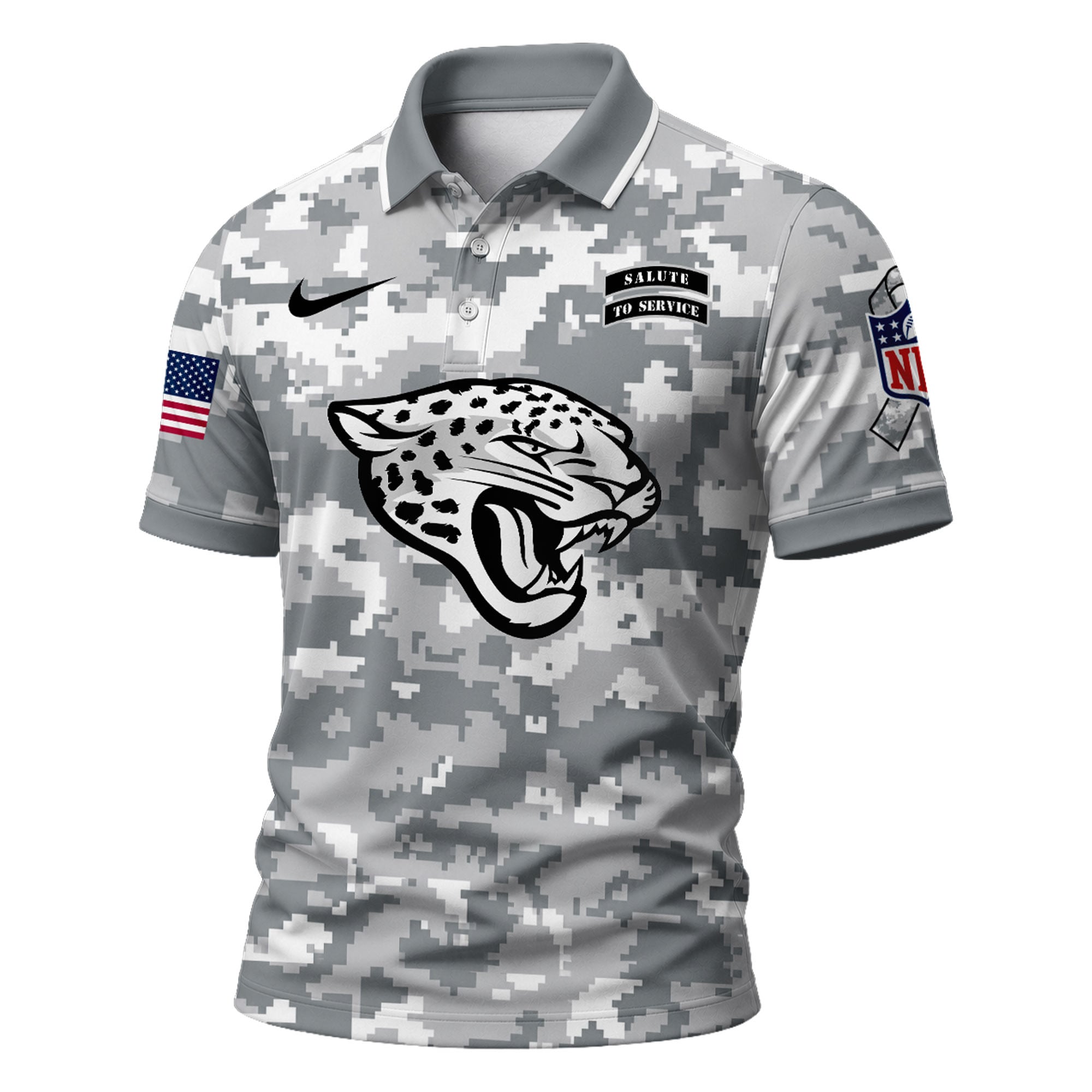 J.jaguars | Premium  Salute To Service Camo Polo Shirt Nf1