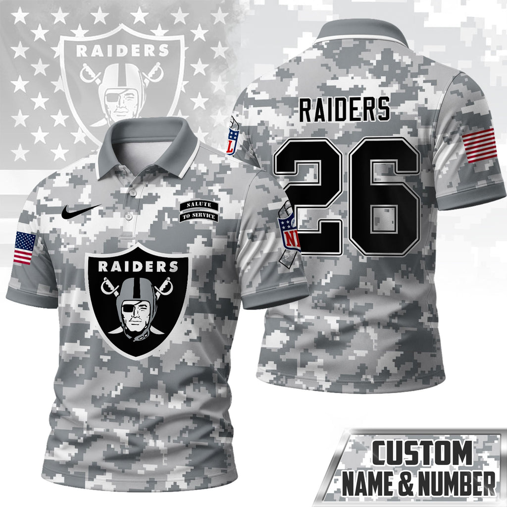 Lv.raiders | Premium  Salute To Service Camo Polo Shirt Nf1