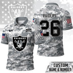 Lv.raiders | Premium  Salute To Service Camo Polo Shirt Nf1