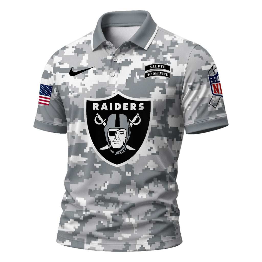 Lv.raiders | Premium  Salute To Service Camo Polo Shirt Nf1