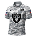 Lv.raiders | Premium  Salute To Service Camo Polo Shirt Nf1