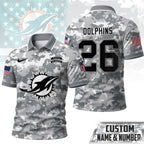 M.dolphins | Premium  Salute To Service Camo Polo Shirt Nf1