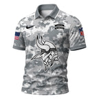 M.vikings | Premium  Salute To Service Camo Polo Shirt Nf1