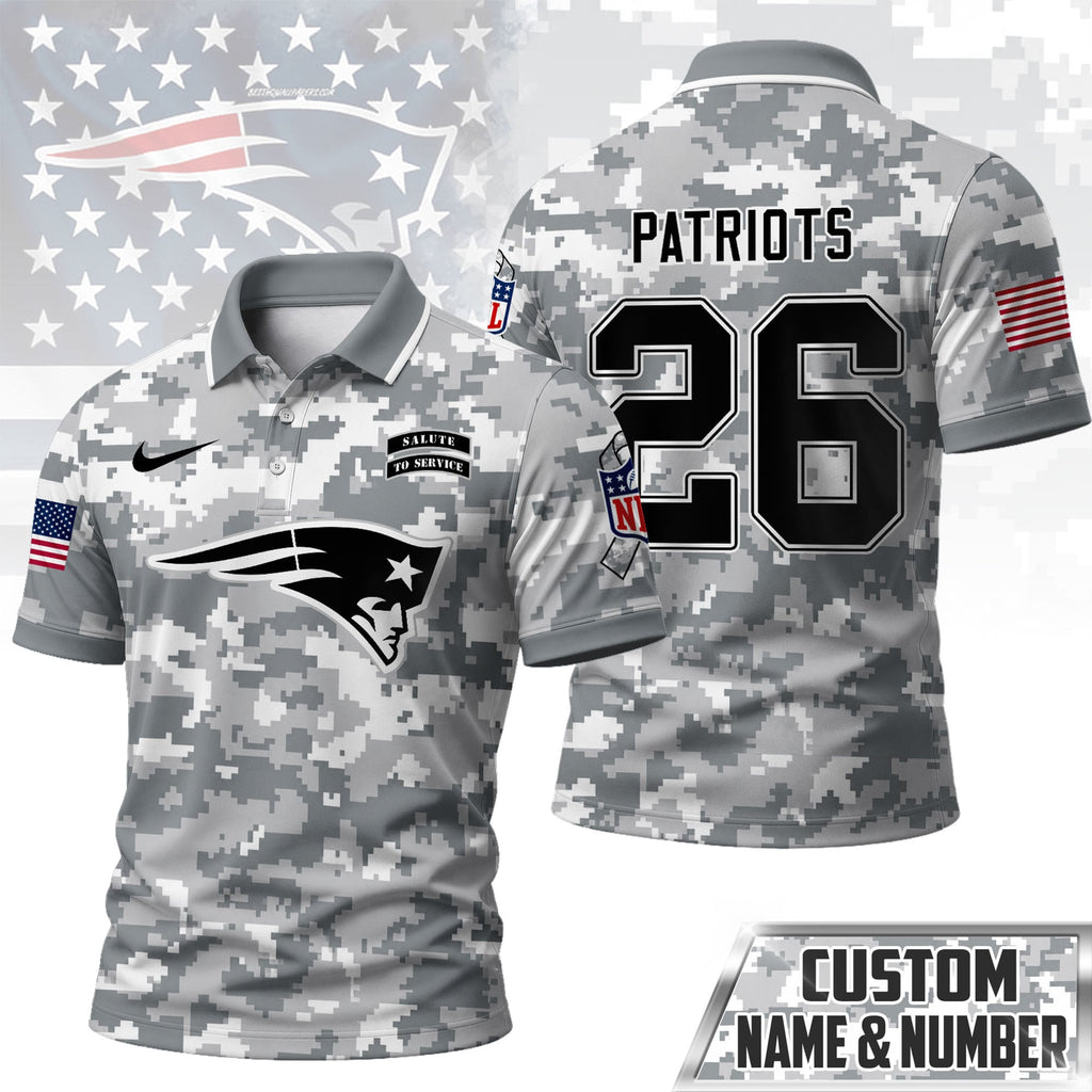 Ne.patriots | Premium  Salute To Service Camo Polo Shirt Nf1