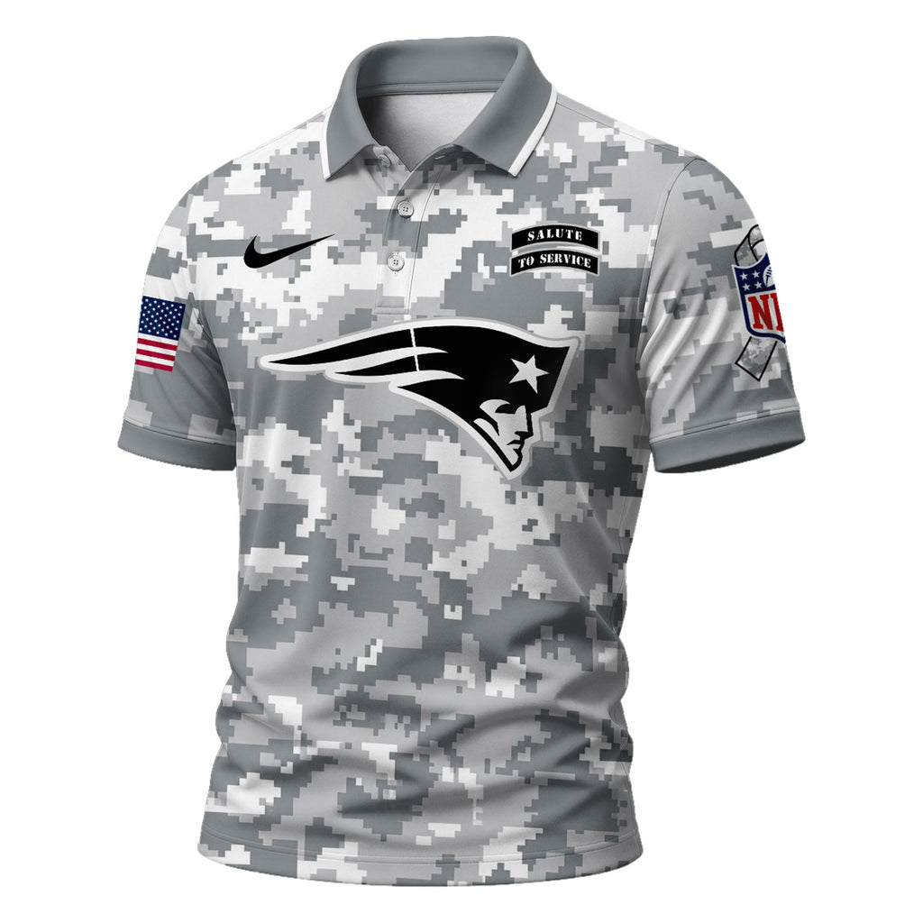 Ne.patriots | Premium  Salute To Service Camo Polo Shirt Nf1