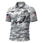 P.eagles | Premium  Salute To Service Camo Polo Shirt Nf1