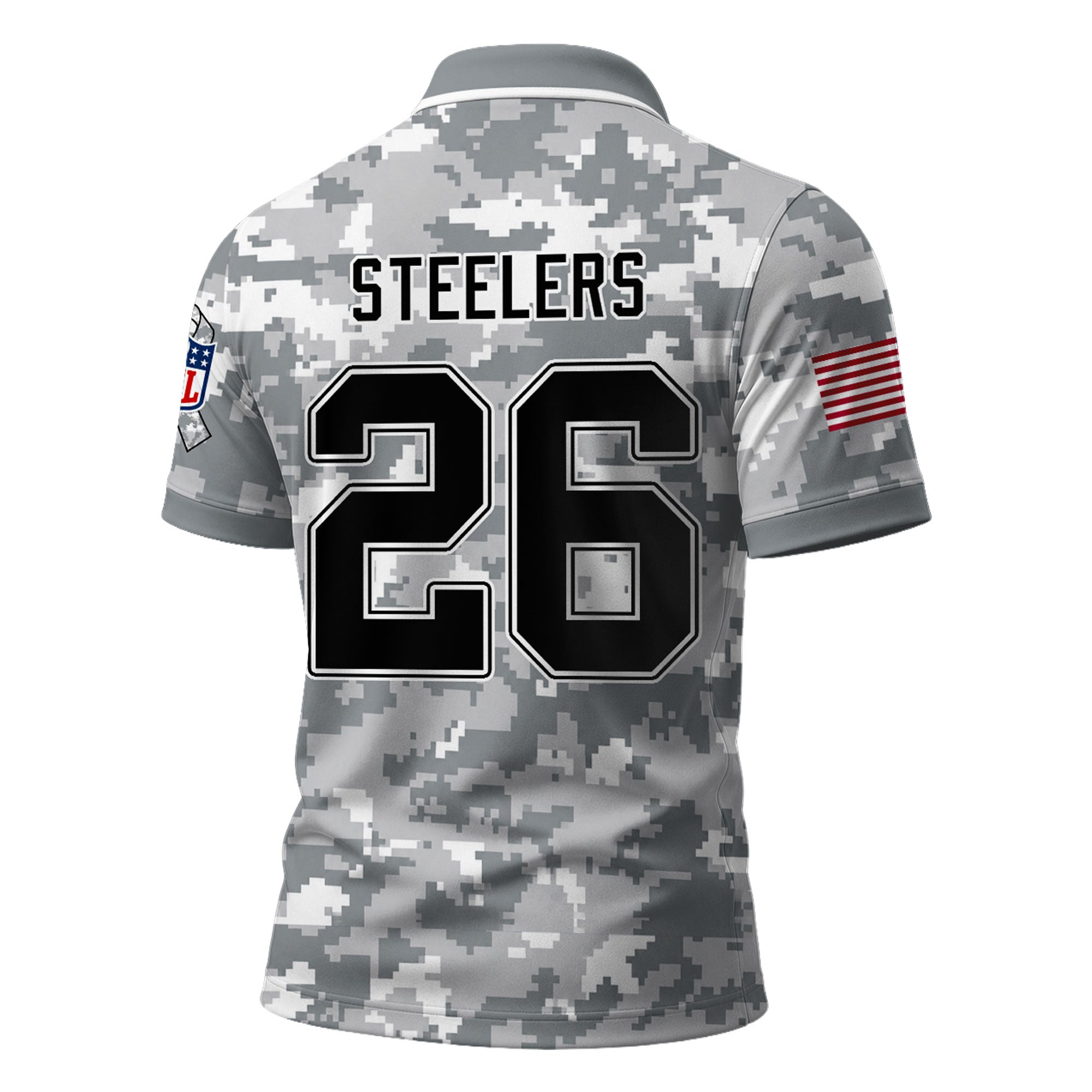 P.steelers | Premium  Salute To Service Camo Polo Shirt Nf1