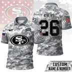 Sf.49ers | Premium  Salute To Service Camo Polo Shirt Nf1