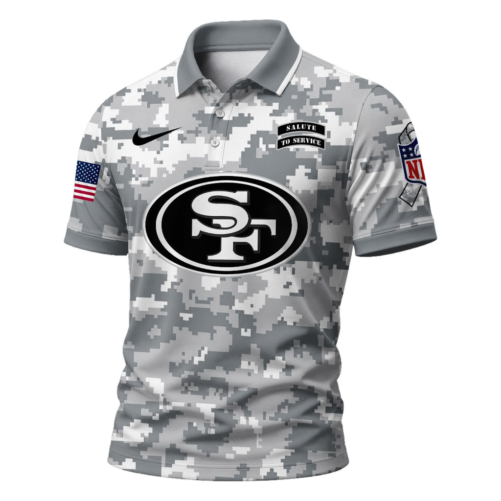 Sf.49ers | Premium  Salute To Service Camo Polo Shirt Nf1