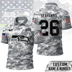 S.seahawks | Premium  Salute To Service Camo Polo Shirt Nf1
