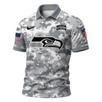 S.seahawks | Premium  Salute To Service Camo Polo Shirt Nf1