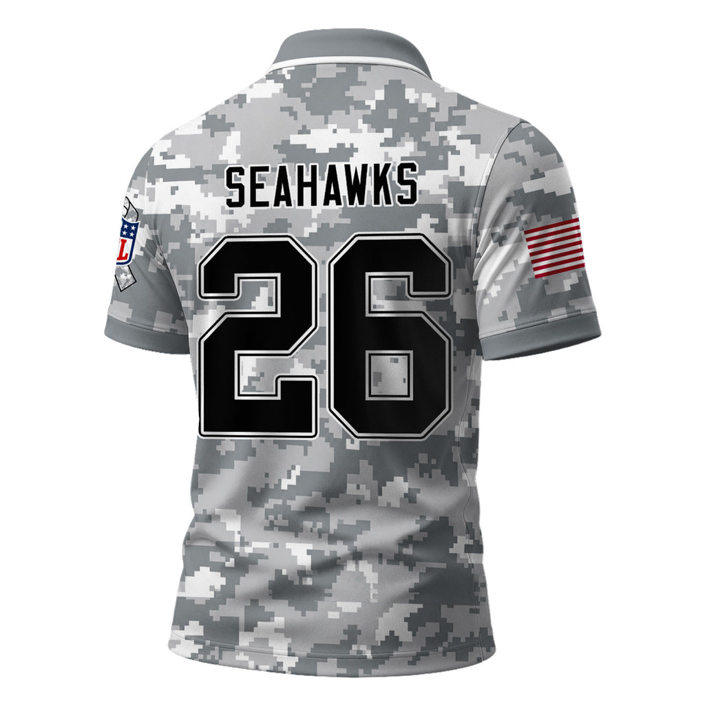 S.seahawks | Premium  Salute To Service Camo Polo Shirt Nf1