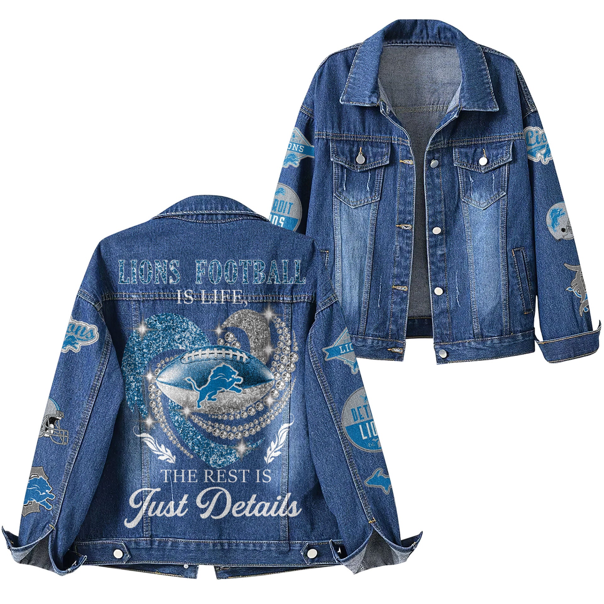 D.lions | Premium  Football Is Life Denim Jacket Nf1