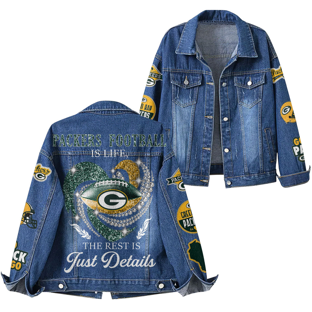 Gb.packers | Premium  Football Is Life Denim Jacket Nf1