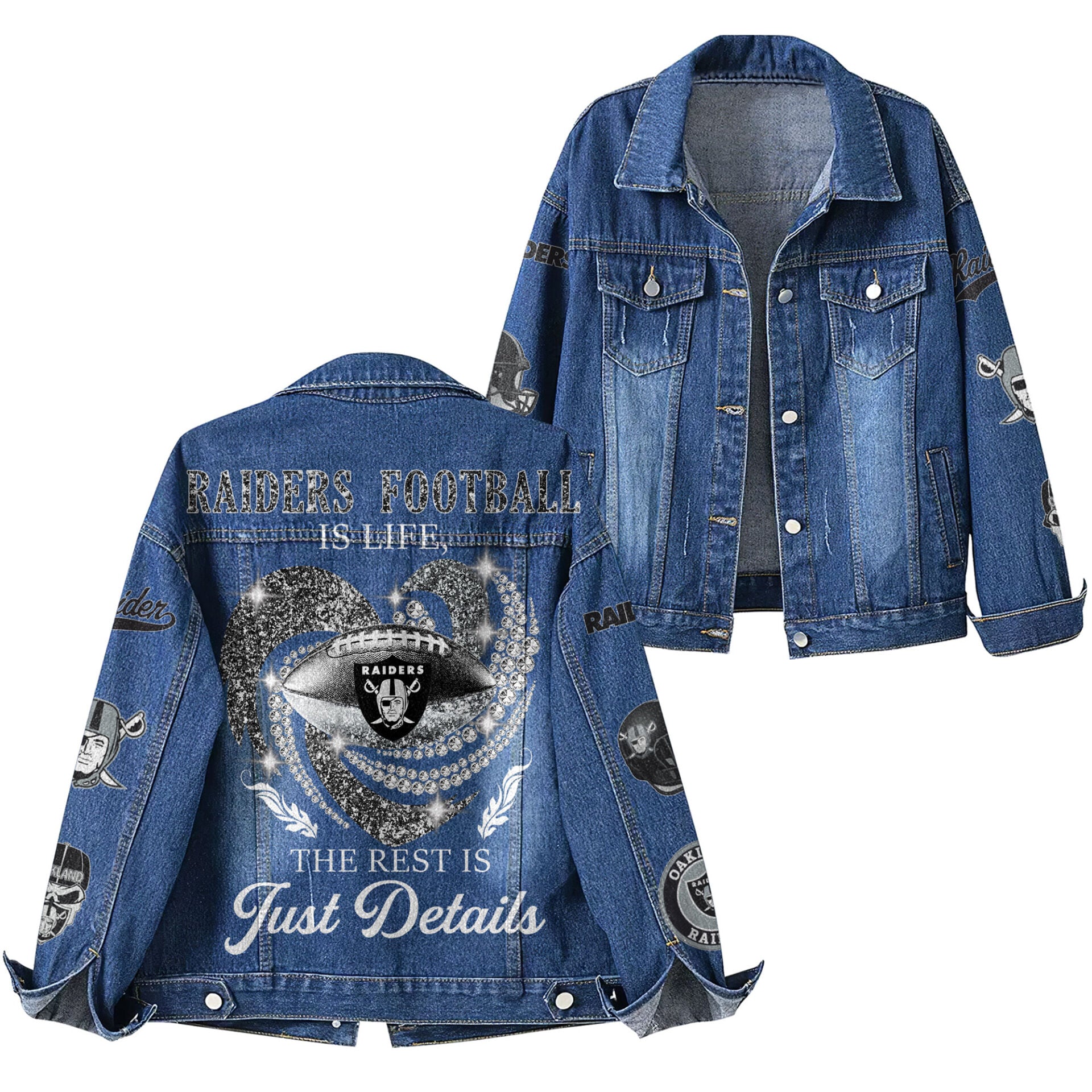 Lv.raiders | Premium  Football Is Life Denim Jacket Nf1
