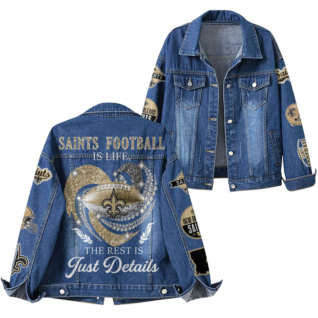 No.saints | Premium  Football Is Life Denim Jacket Nf1
