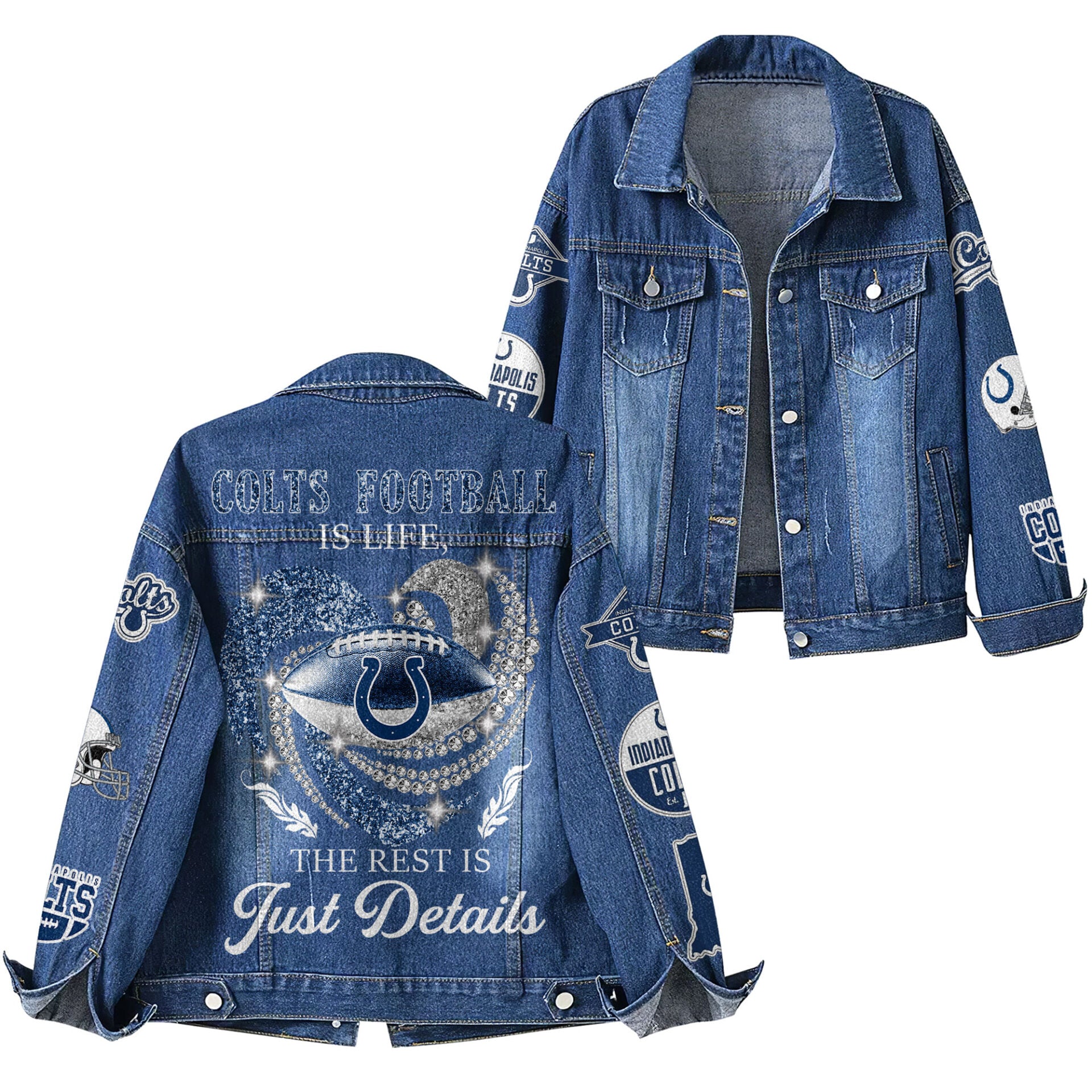 I.colts | Premium  Football Is Life Denim Jacket Nf1