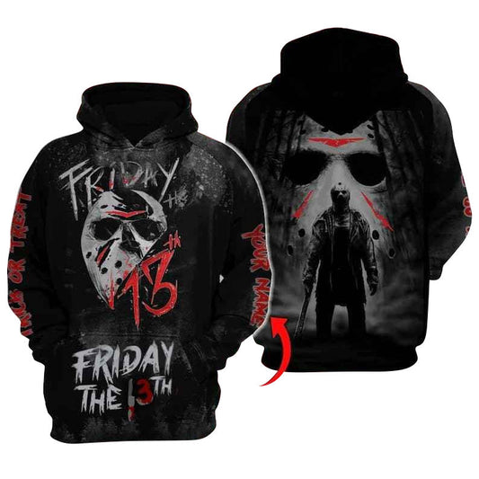 Personalized Jason Voorhees Halloween 3D Hoodie, Jason Voorhees Friday The 13th Pullover Hooded Sweatshirts, Horror Movies 3D Printed Hoodies