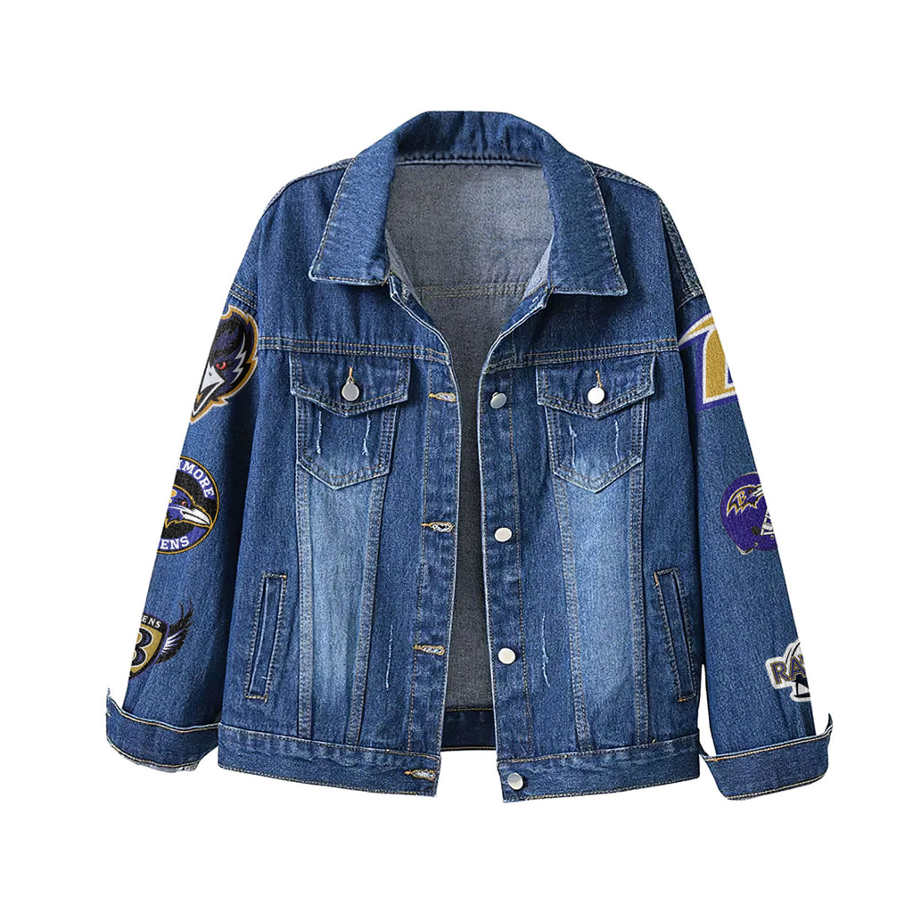 B.ravens | Premium  Football Is Life Denim Jacket Nf1