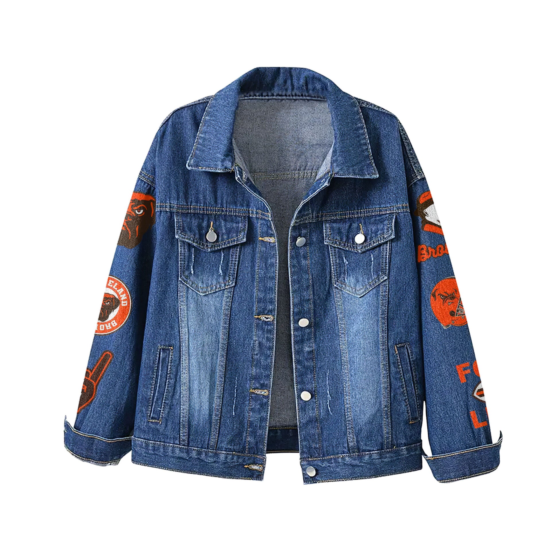 C.browns | Premium  Football Is Life Denim Jacket Nf1