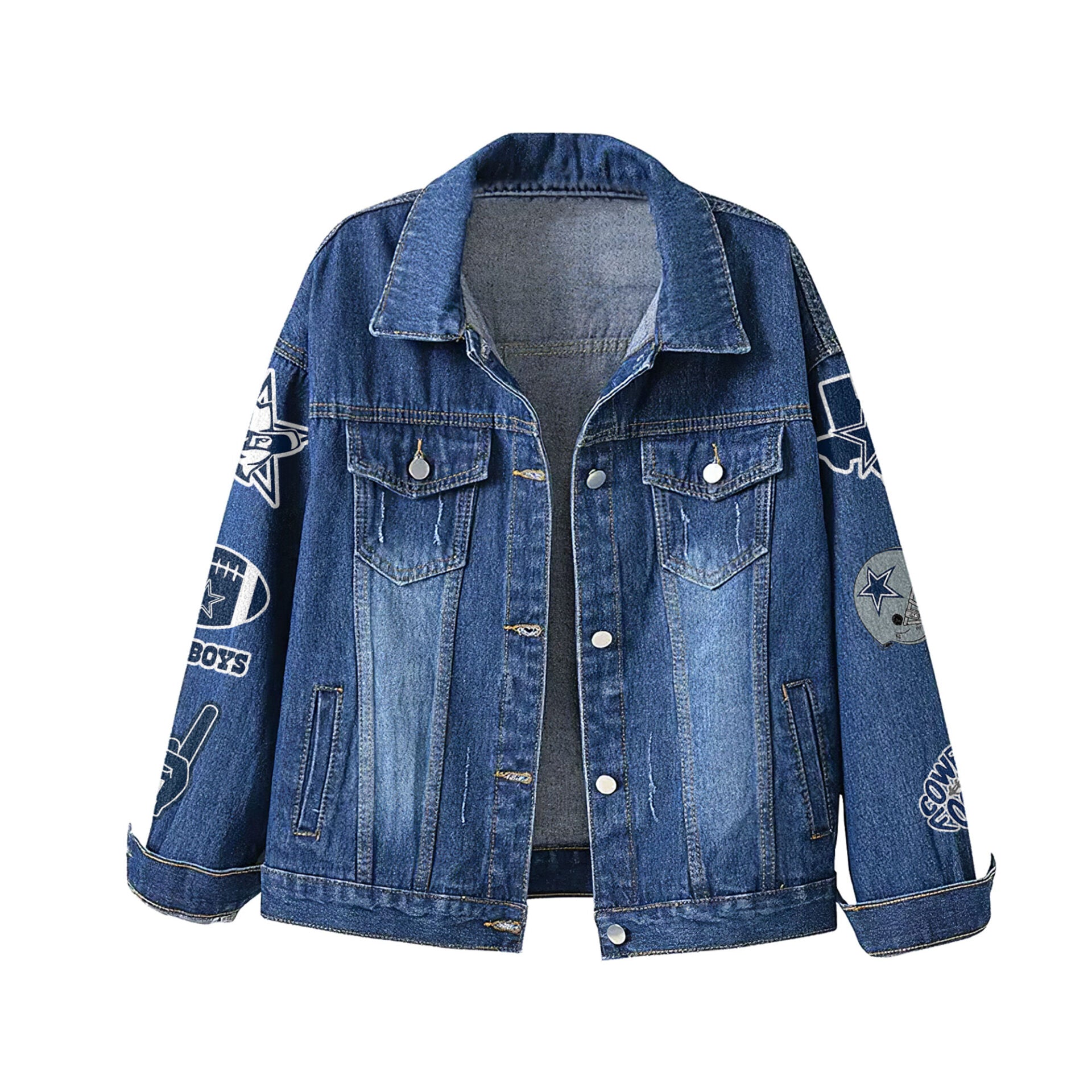 D.cowboys | Premium  Football Is Life Denim Jacket Nf1