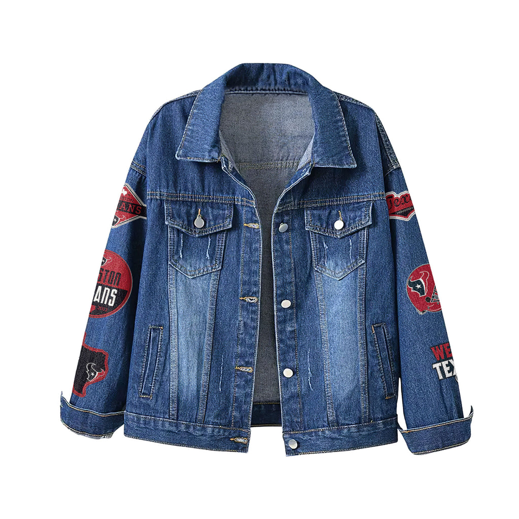 H.texans | Premium  Football Is Life Denim Jacket Nf1