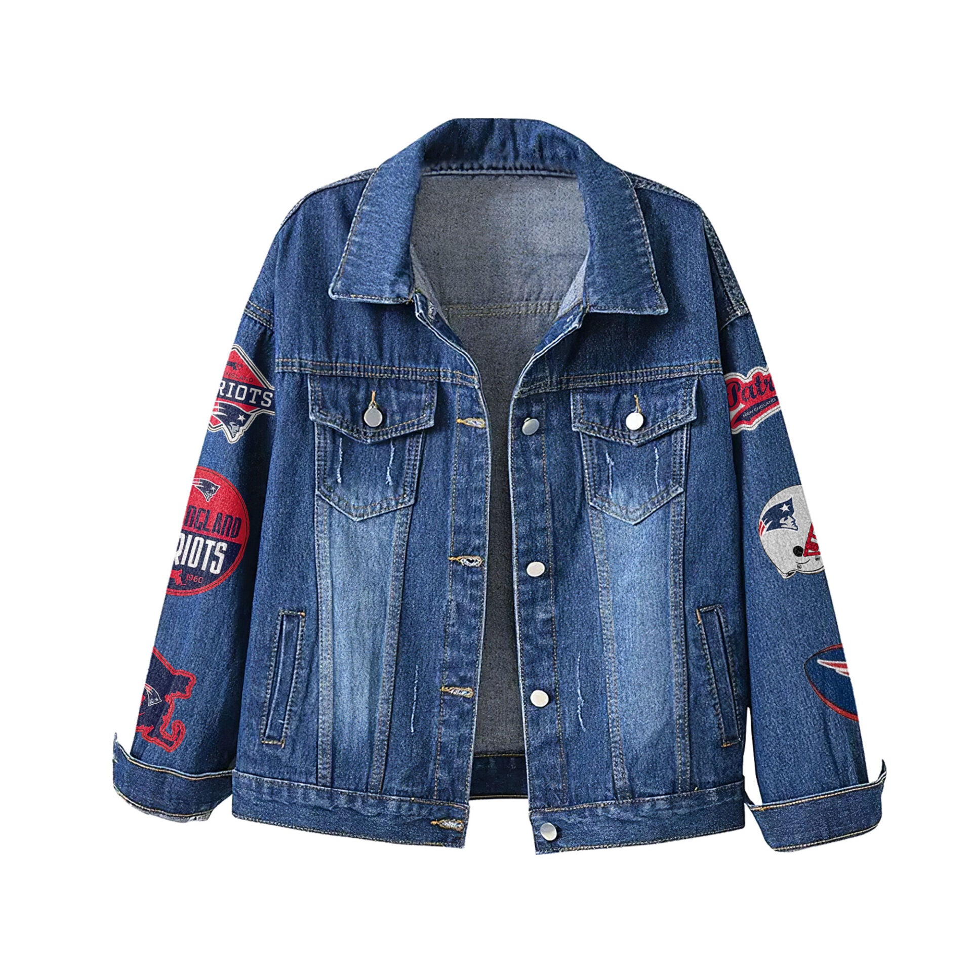 Ne.patriots | Premium  Football Is Life Denim Jacket Nf1