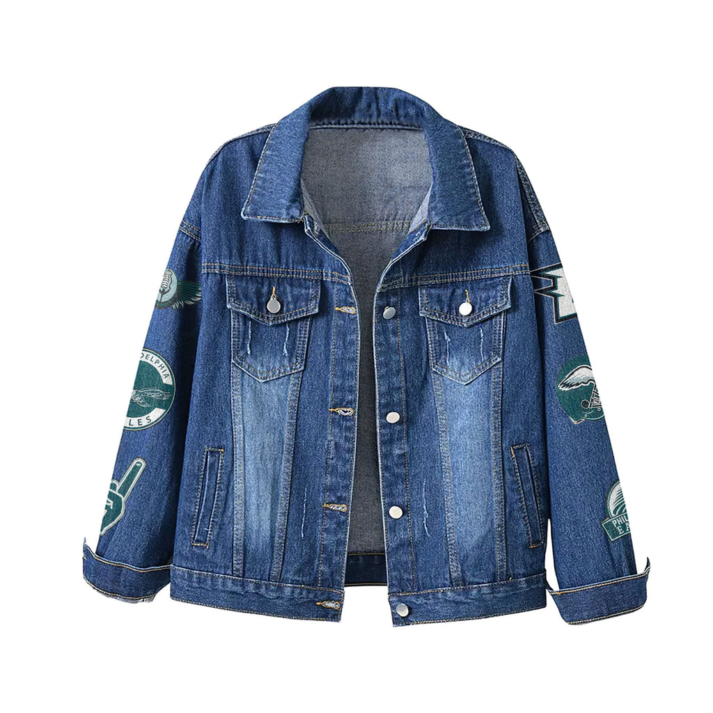 P.eagles | Premium  Football Is Life Denim Jacket Nf1