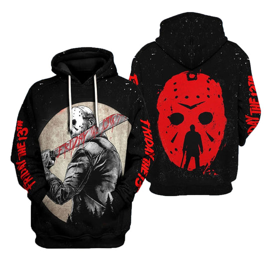 The Friday The 13th Jason Voorhees 3D Printed Hoodie, Jason Voorhees Pullover Hooded Sweatshirt, Halloween Horror Movies Jason Voorhees 3D Hoodie