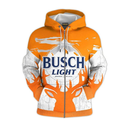 Personalized Busch Light Beer 3D Hoodie For Men Women, Busch Light Beer Pullover Hooded Sweatshirts, Busch Light Beer Logo 3D Printed Hoodies