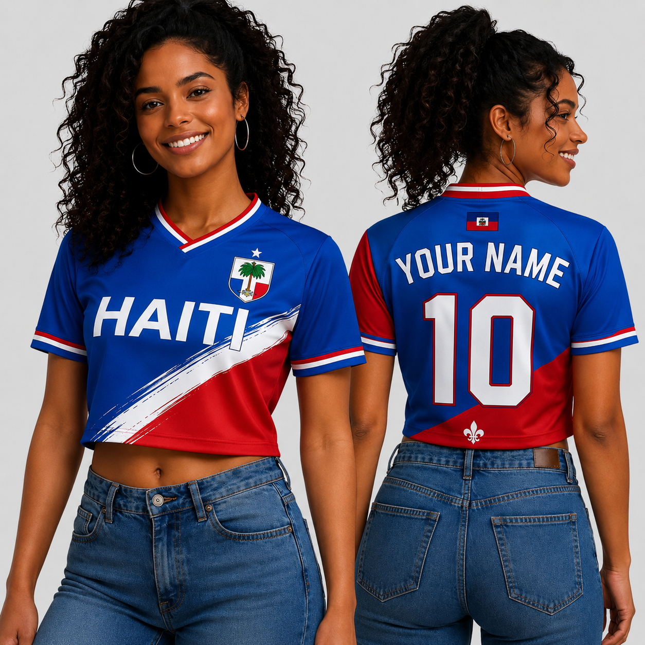 Haiti | Premium Wc26 Heritage Heart Crop Top HCH02