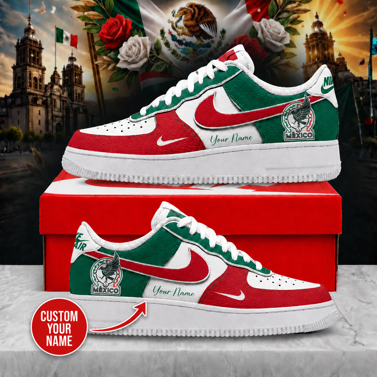 Mexico | Premium WC26 Custom AF1 Shoes