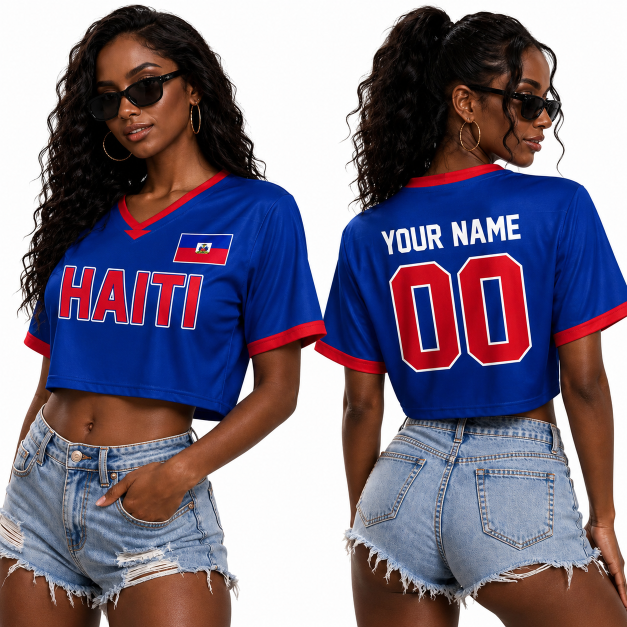 Haiti | Premium Wc26 Heritage Heart Crop Top HCH03